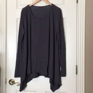 Vintage charcoal grey gray knit Fresh Produce top long sleeve GUC